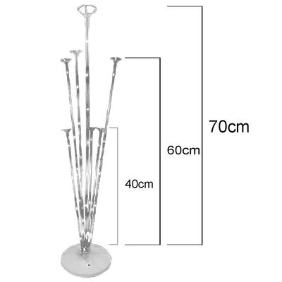 Suporte De Balões Com Base Branca E Leds Brancas - 70cm