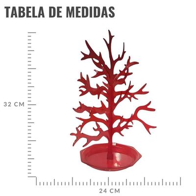 Árvore Acrílica Vermelha Transparente Para Doces - 30cm