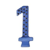 Vela De Aniversário Poá Azul - N1