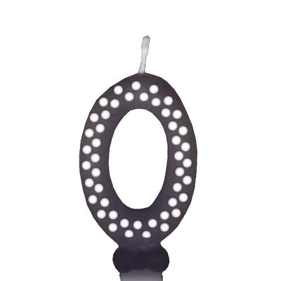 Vela De Aniversário Poá Preto - N0