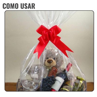 Saco Poli Para Cestas Páscoa 80cm X 90cm - 3 Unidades