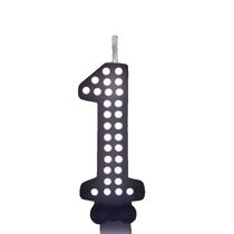 Vela De Aniversário Poá Preto - N1
