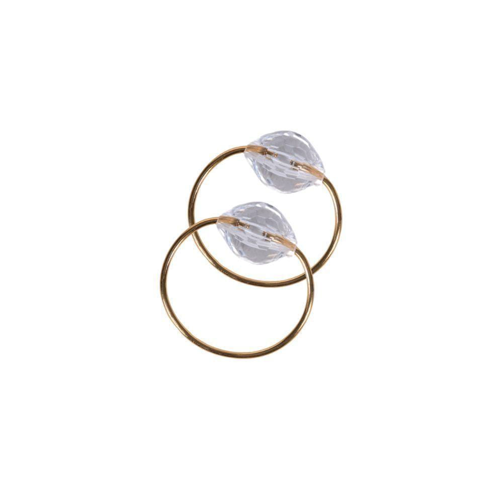 Kit Anel Para Guardanapos Cristalino 4cm X 3cm Argola - Dourada