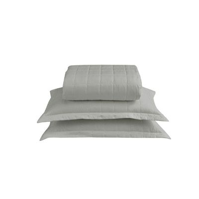 Kit Cobre Leito Matelado Dupla Face Soft 3 Peças Queen 100% Poliéster - Cinza