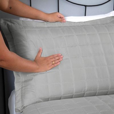 Porta Travesseiro Matelado Soft 1 Peça 70cm X 50cm 100% Poliéster - Cinza
