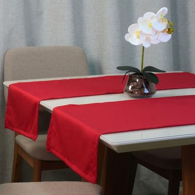 Caminho De Mesa Basic 1 Peça 1,30m X 40cm Tecido Oxford 100% Poliéster - Vermelho