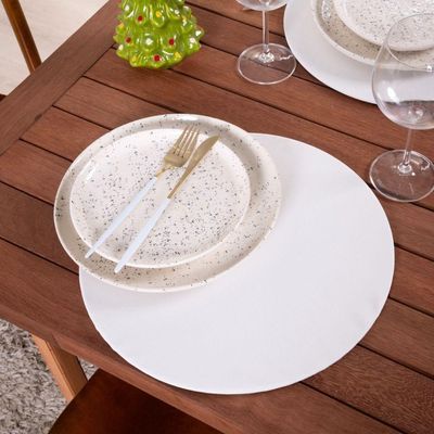 Sousplat Capa E Base Mdf Basic Liso 35cm Diâmetro Tecido Oxford 100% Poliéster - Palha