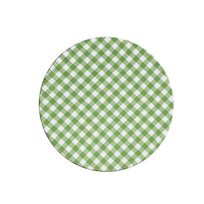 Sousplat Estampado Allegra 2 Peças Capa E Base Mdf 35cm Diâmetro 100% Poliéster - Xadrez