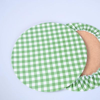 Sousplat Estampado Allegra 2 Peças Capa E Base Mdf 35cm Diâmetro 100% Poliéster - Xadrez