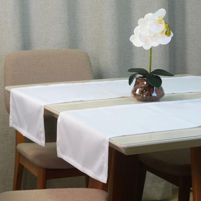 Caminho De Mesa Basic 1 Peça 1,30m X 40cm Tecido Oxford 100% Poliéster - Branco