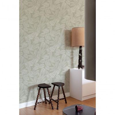 Papel De Parede Icon Folhagem Cinza A69501