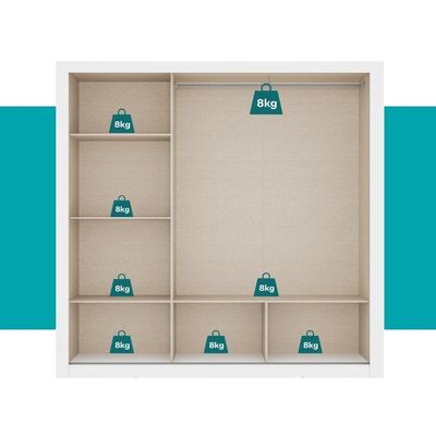 Guarda Roupa Casal 3 Portas Doha Com 3 Espelhos Carraro Branco