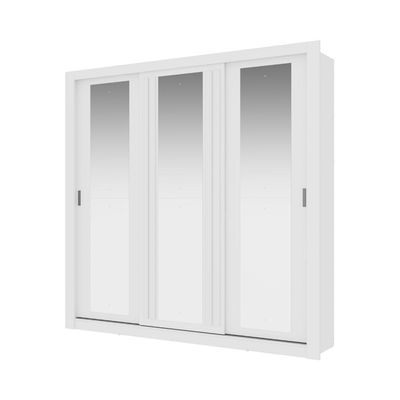 Guarda Roupa Casal 3 Portas Doha Com 3 Espelhos Carraro Branco