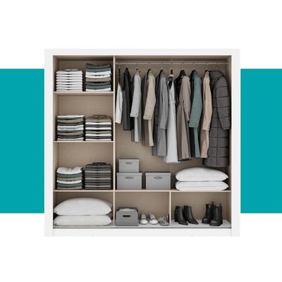 Guarda Roupa Casal 3 Portas Doha Com 3 Espelhos Carraro Branco