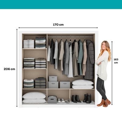 Guarda Roupa Casal 3 Portas Doha Com 3 Espelhos Carraro Branco