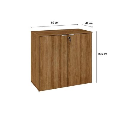 Armário Baixo Com 02 Portas 75x80x42cm Wlab80 Lâmina Mel Branco