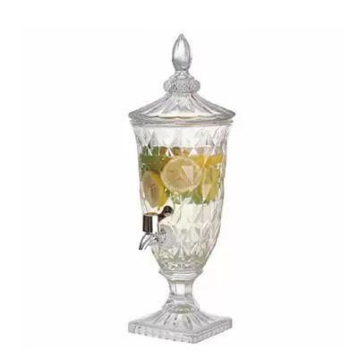 Suqueira De Cristal 2 Litros Com Torneira - Dispenser De Bebidas Vintage Para Casamento E Festa!