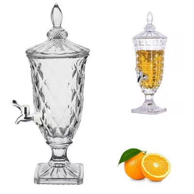 Suqueira De Cristal 2 Litros Com Torneira - Dispenser De Bebidas Vintage Para Casamento E Festa!