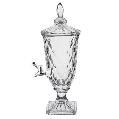 Suqueira De Cristal 2 Litros Com Torneira - Dispenser De Bebidas Vintage Para Casamento E Festa!