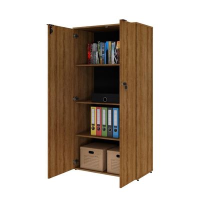 Armário Alto Fechado Com 02 Portas 161,5x80x42cm Wlaf80 Lâmina Mel - Preto