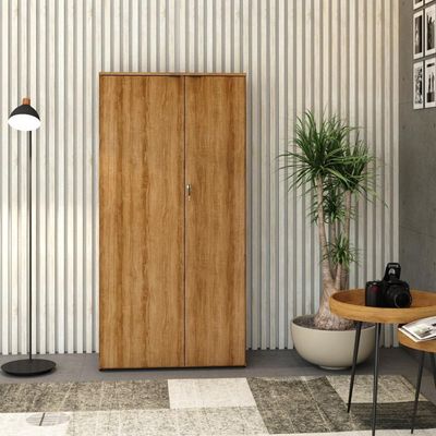 Armário Alto Fechado Com 02 Portas 161,5x80x42cm Wlaf80 Lâmina Mel - Preto
