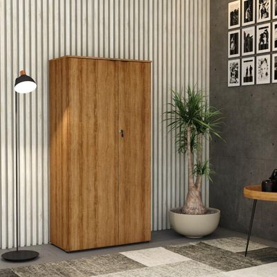Armário Alto Fechado Com 02 Portas 161,5x80x42cm Wlaf80 Lâmina Mel - Preto
