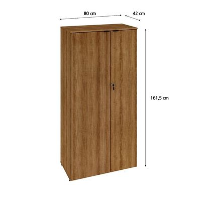 Armário Alto Fechado Com 02 Portas 161,5x80x42cm Wlaf80 Lâmina Mel - Preto