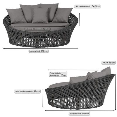 Chaise Hungria Pintura Marrom Corda Náutica E11 Trama Preto