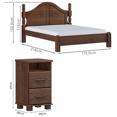 Cama Queen Classica 02 Mesas De Cabeceira Madeira Maciça Milani Store Cafe