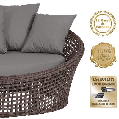 Chaise Hungria Pintura Preta Corda Náutica E11 Trama Marrom