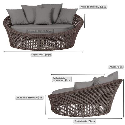 Chaise Hungria Pintura Preta Corda Náutica E11 Trama Marrom