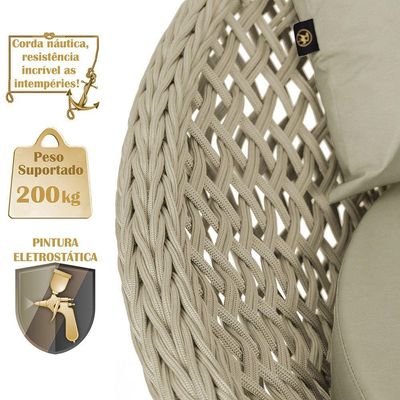 Chaise Hungria Pintura Marrom Corda Náutica E7 Trama Rami