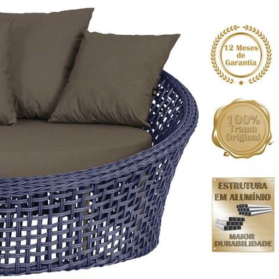 Chaise Hungria Pintura Fendi Corda Náutica E9 Trama Original Azul