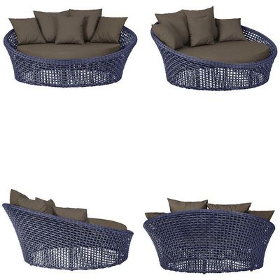 Chaise Hungria Pintura Preta Corda Náutica E9 Trama Original Azul