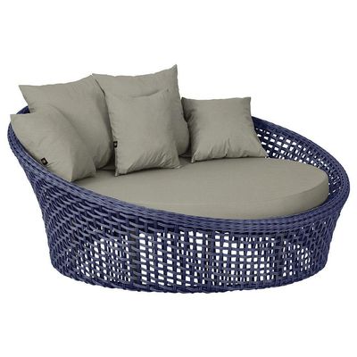 Chaise Hungria Pintura Preta Corda Náutica E8 Trama Original Azul