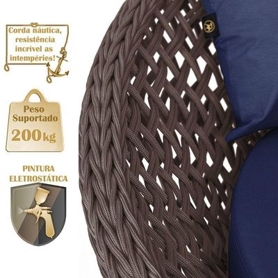 Chaise Hungria Pintura Fendi Corda Náutica E10 Trama Marrom