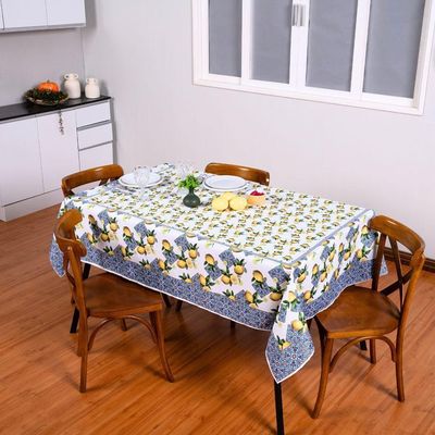 Toalha De Mesa Estampada Allegra 1 Peça 8 Lugares 100% Poliéster - Limão