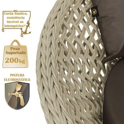 Chaise Hungria Pintura Marrom Corda Náutica E9 Trama Rami