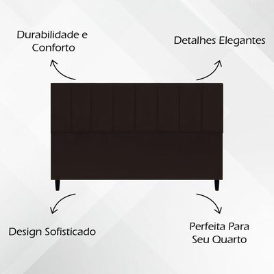 Cabeceira Para Cama Box King Size 195 Cm Classic Suede Marrom Suede