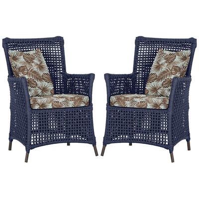 Poltronas Igapó Alumínio Pintura Marrom Corda Náutica E6 Azul