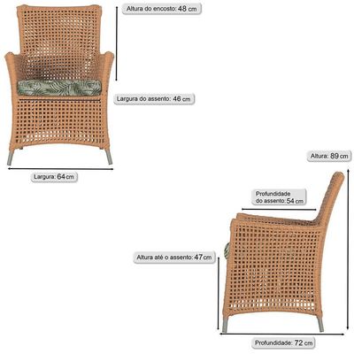 Poltronas Igapó Alumínio Pintura Fendi Corda Náutica E5 Terra Cota