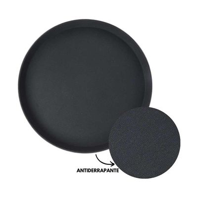 Kit 3 Bandejas De Servir Garçom Profissional Bar Restaurante Antiderrapante Emcasatem 40cm