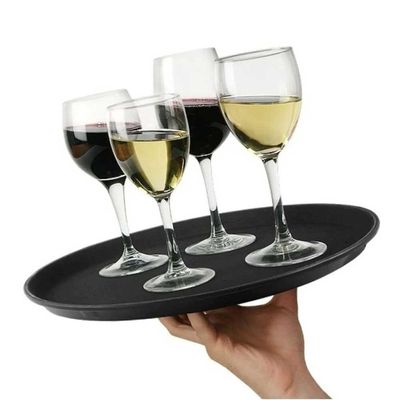 Kit 3 Bandejas De Servir Garçom Profissional Bar Restaurante Antiderrapante Emcasatem 40cm