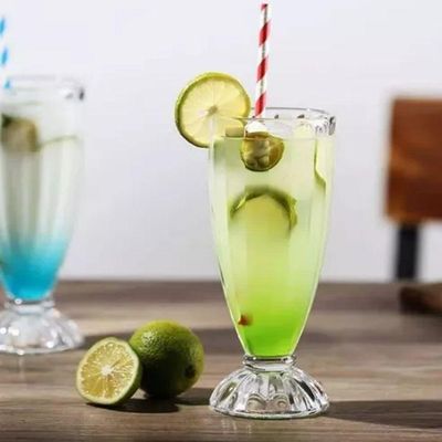 Copo De Milk Shake Taça De Vidro Transparente Sorveteria 380ml Lyor