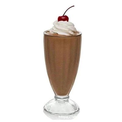 Copo De Milk Shake Taça De Vidro Transparente Sorveteria 380ml Lyor