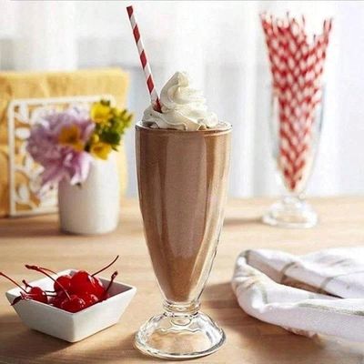 Copo De Milk Shake Taça De Vidro Transparente Sorveteria 380ml Lyor