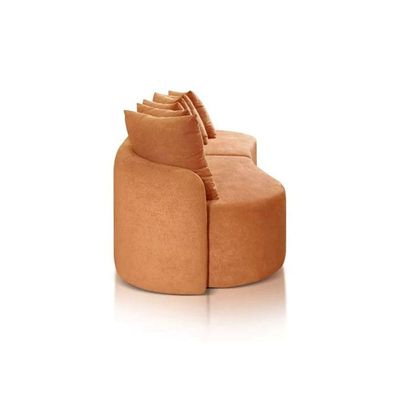 Sofá Fixo Merlin Modelo Orgânico 2.46m Linho Jc Estofados Terracota