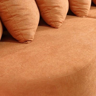 Sofá Fixo Merlin Modelo Orgânico 2.46m Linho Jc Estofados Terracota