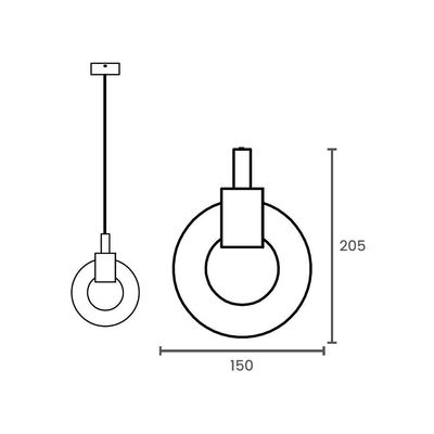 Lustre Pendente Taschibra Ravi Led Bivolt Dourado 3000k Luz Amarela 15051005
