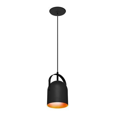 Lustre Pendente Taschibra Bell E27 Bivolt Preto / Cobre 02110278-35